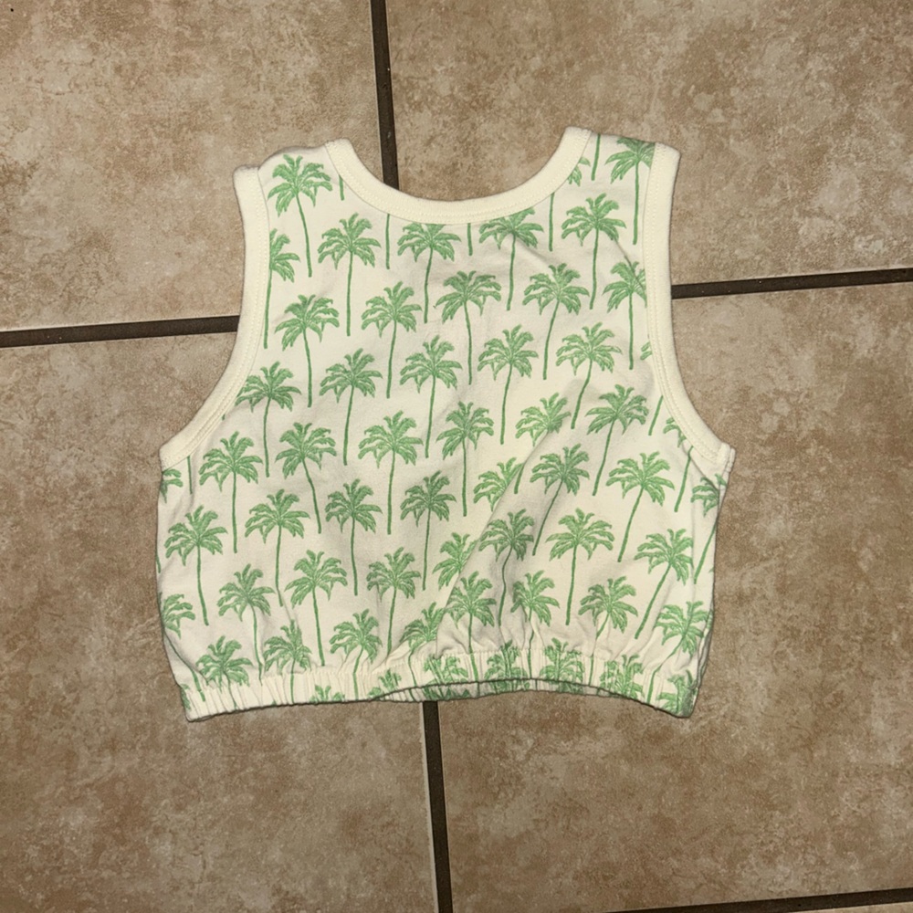 Pink Chicken NYC Palm Tree Crop Tank Top size 5 - Picture 3 of 3